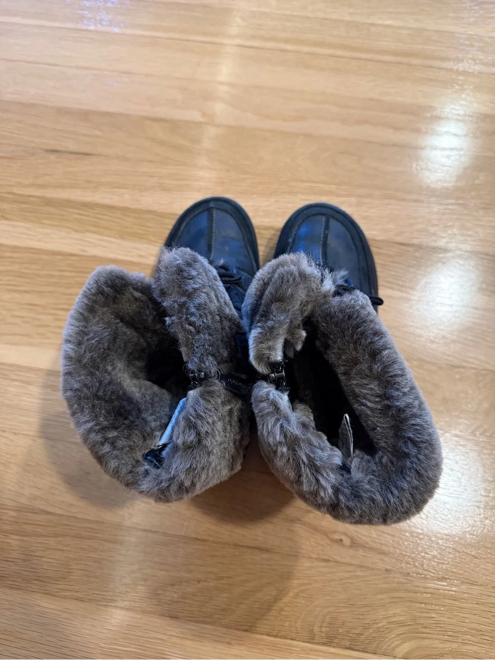 Blondo Black Faux-Fur Trim Winter Rain Boot